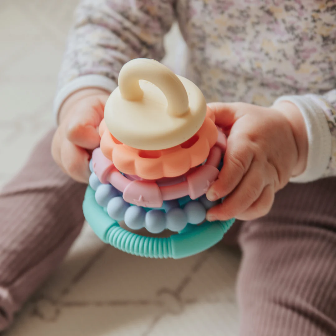 Stacker & Teether Toy - Rainbow Pastel