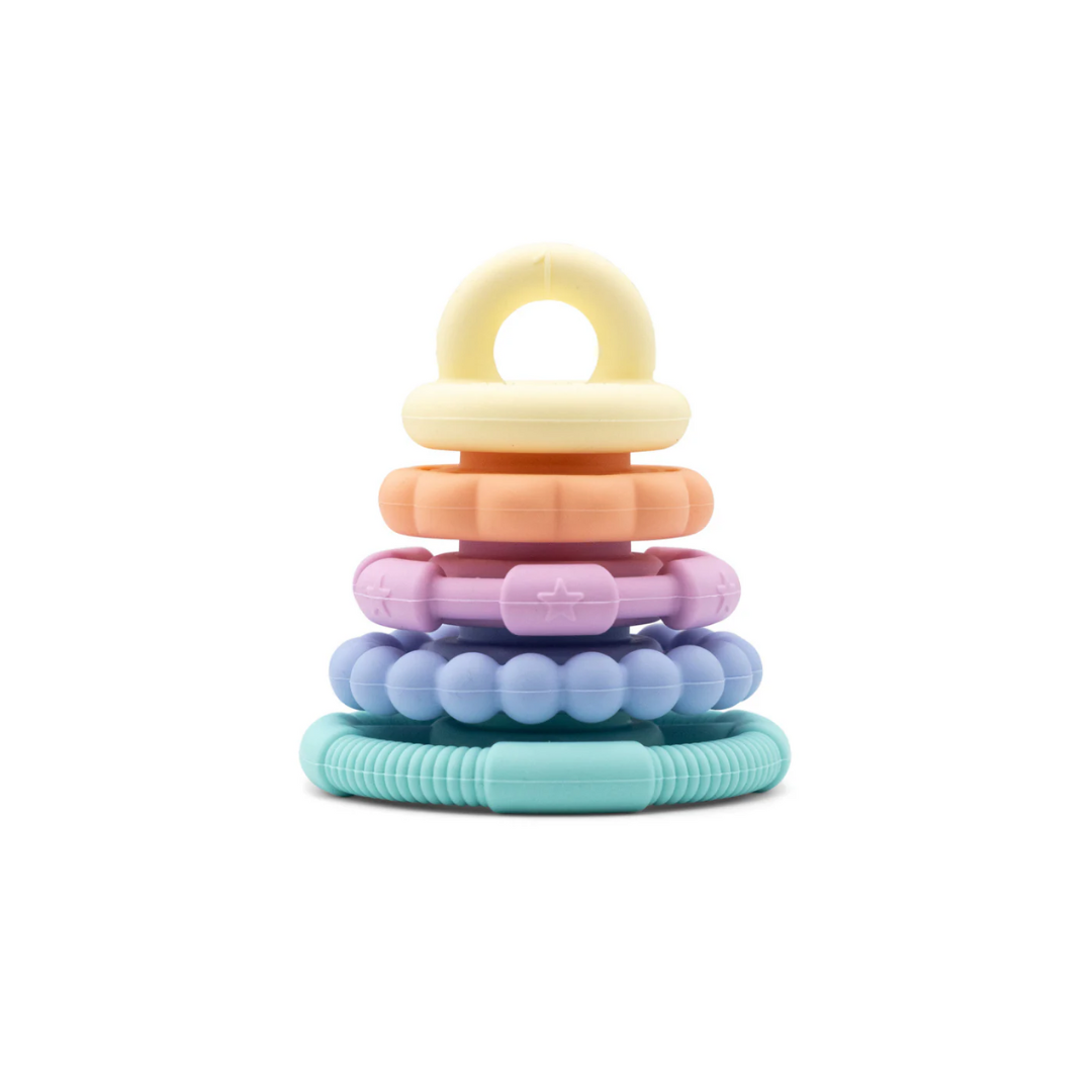 Stacker & Teether Toy - Rainbow Pastel